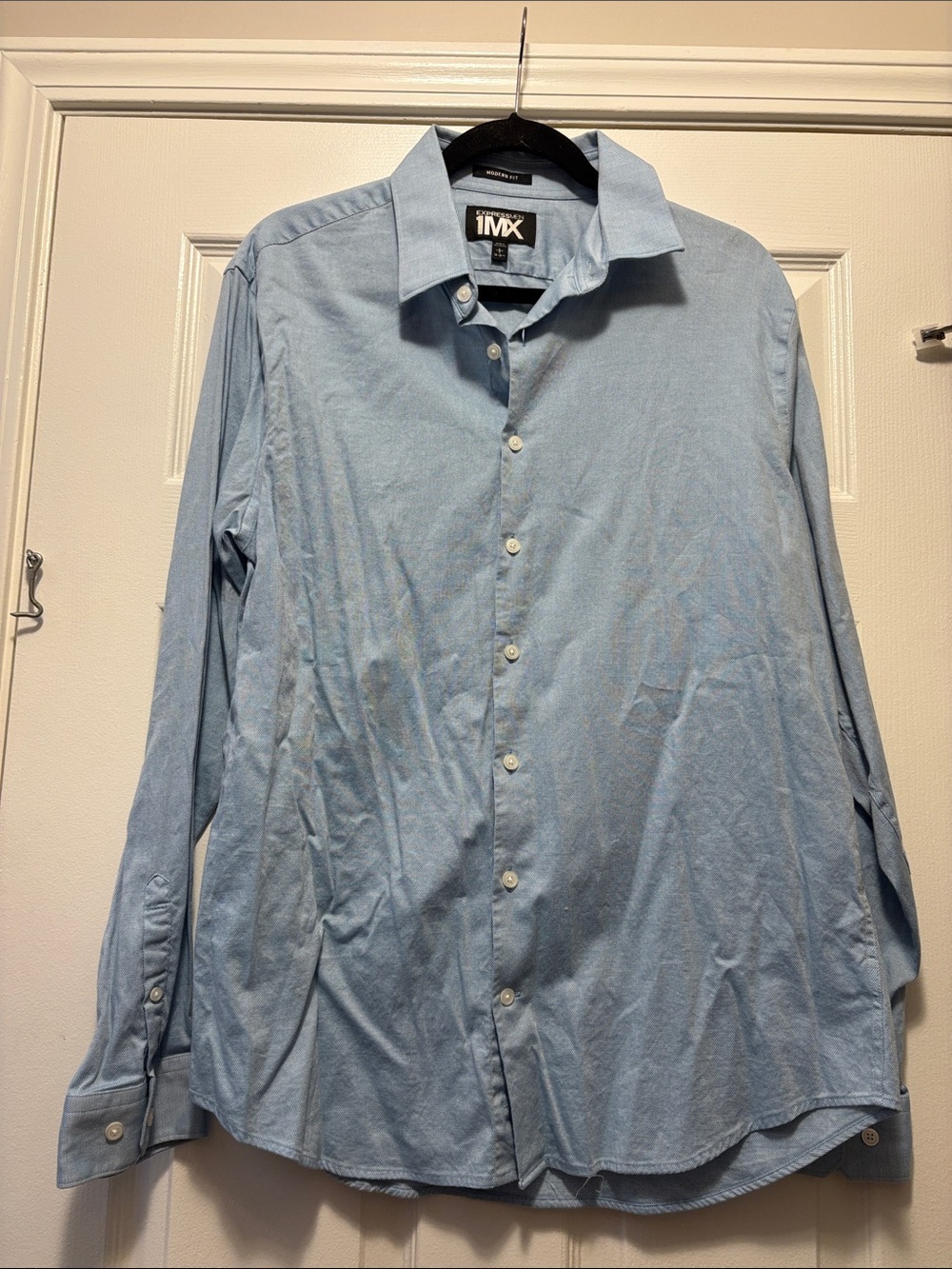 Express Light Blue Long-Sleeve Dress Shirt